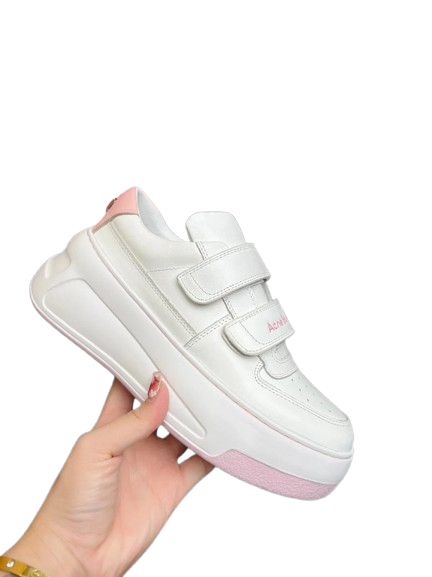 ACNE STUDIOS White Leather Platform Sneakers Unisex