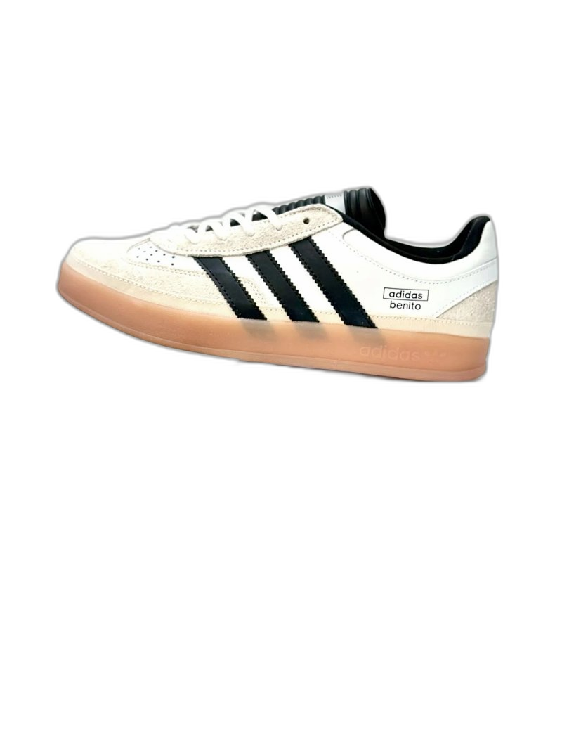 Adidas Benito Retro Sneakers: White/Black Leather & Suede