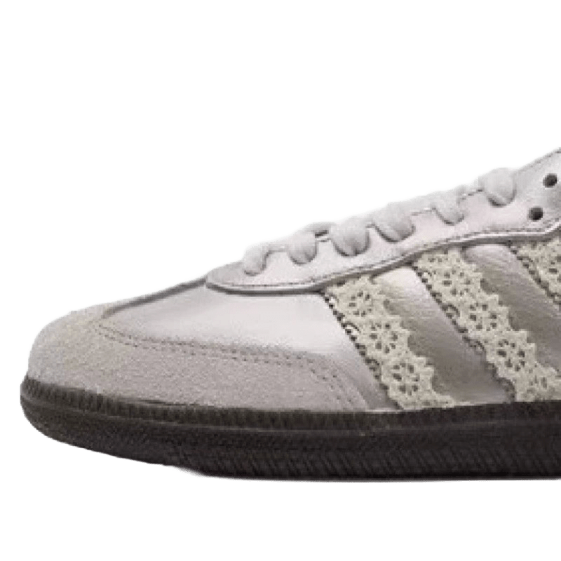 Adidas Classic Silver Leather Retro Lace-Up Sneakers