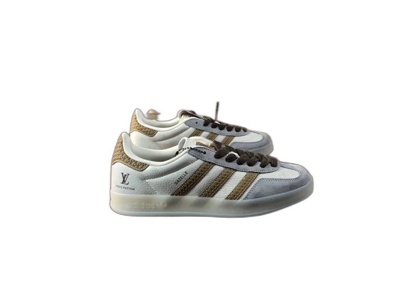 Adidas GAZELLE OG White Grey Gold Leather Sneakers