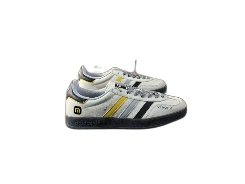 Adidas Leather Sneakers: White/Yellow/Black, Premium Cushioning