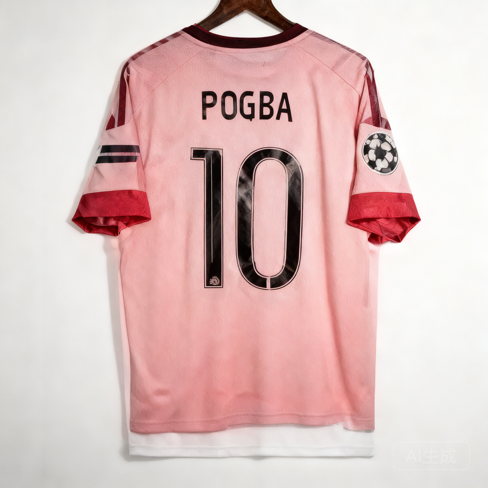 adidas Men's Pink Cotton Football Jersey 10 POGBA