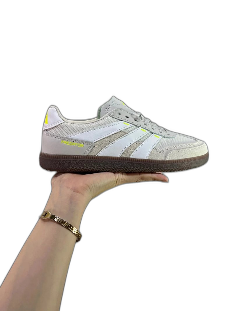 Adidas Predator Leather Retro Sneakers: Grey-White Unisex