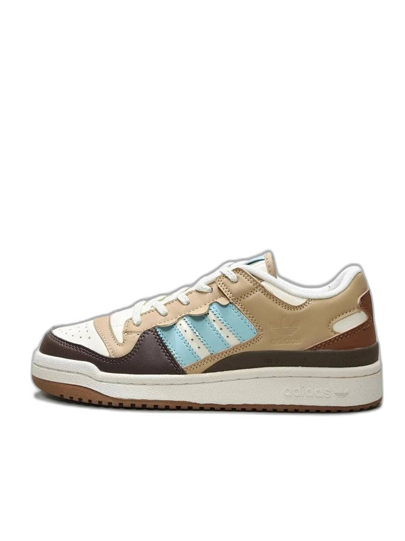 adidas Retro Leather Sneakers: Beige, Blue & Brown