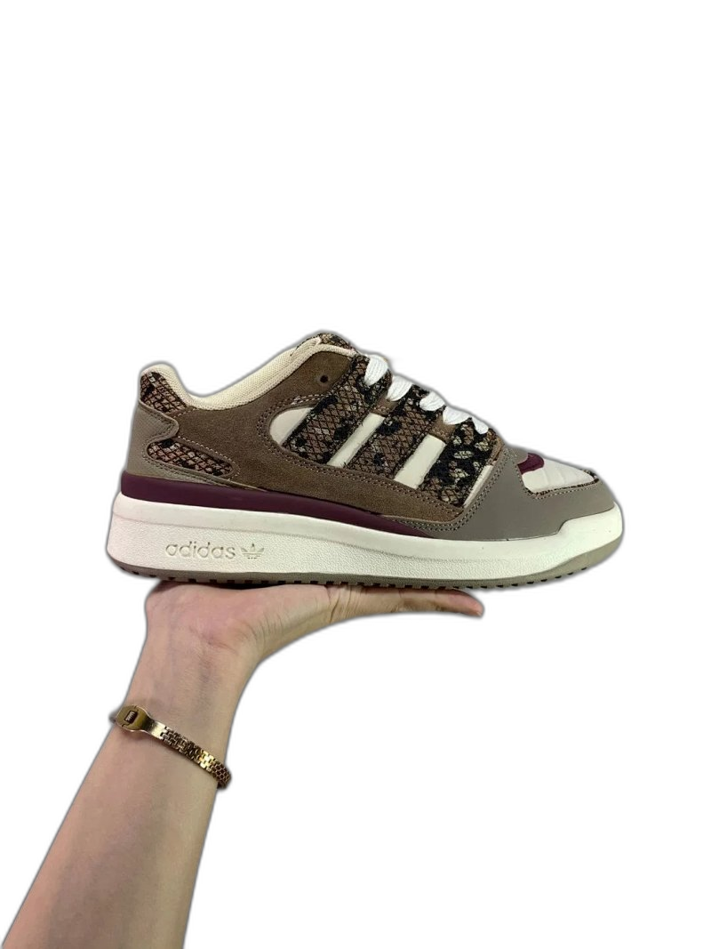 Adidas Retro Snakeskin Leather Sneakers Brown Tan Unisex