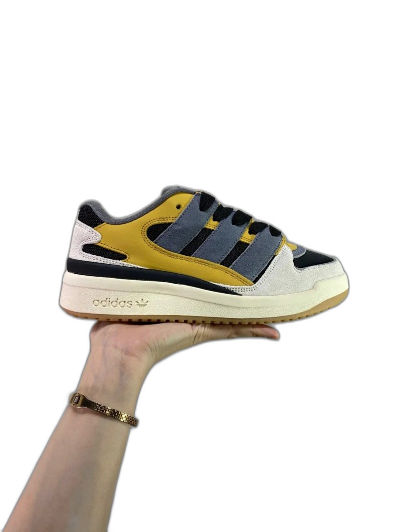 adidas Retro Sneakers: Yellow Grey Suede Unisex Vintage Shoes