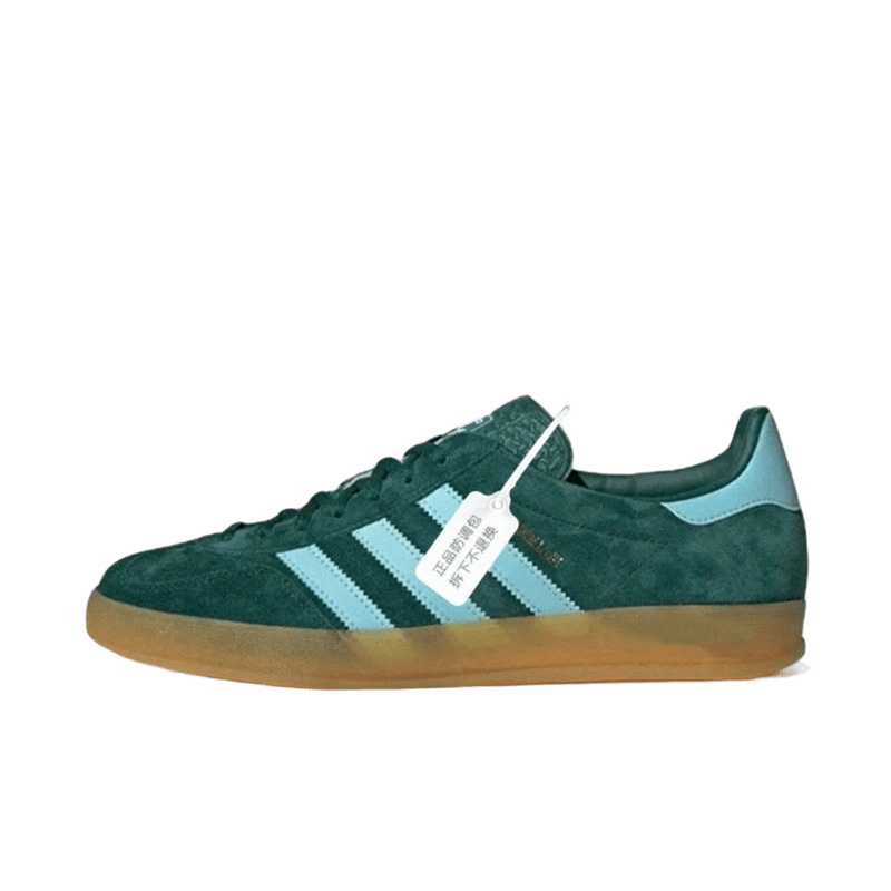 Adidas Suede Retro Sneakers: Deep Green & Light Blue