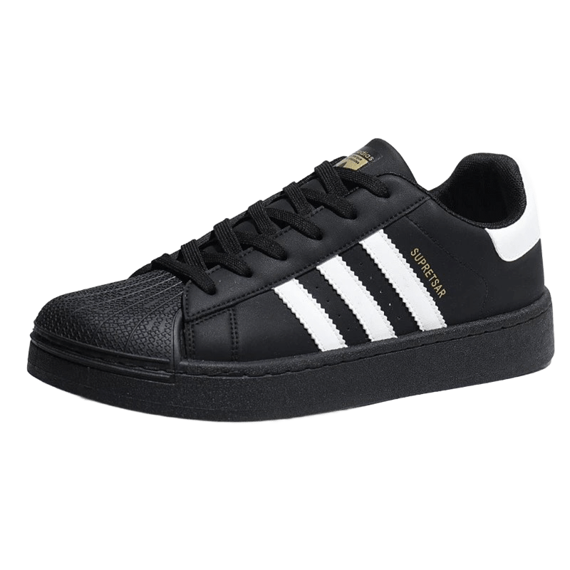 Adidas Superstar Black Leather Unisex Sneakers