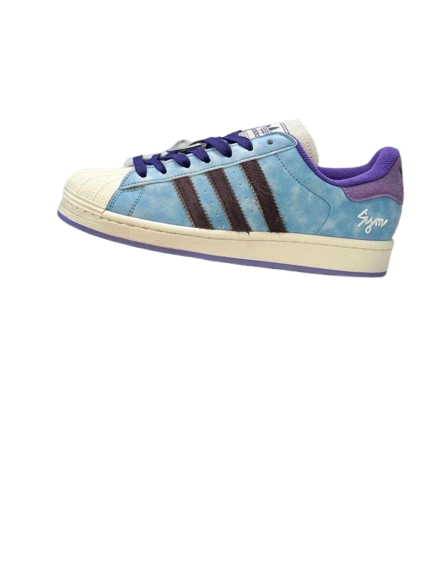 Adidas Superstar Blue Purple Leather Unisex Retro Sneakers