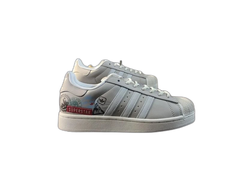 Adidas Superstar Light Grey Leather Unisex Retro Sneakers
