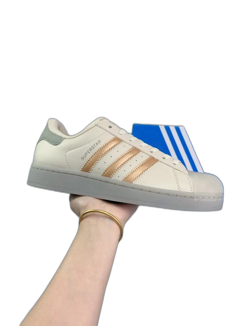 Adidas Superstar Off-White Leather Sneakers, Retro Unisex