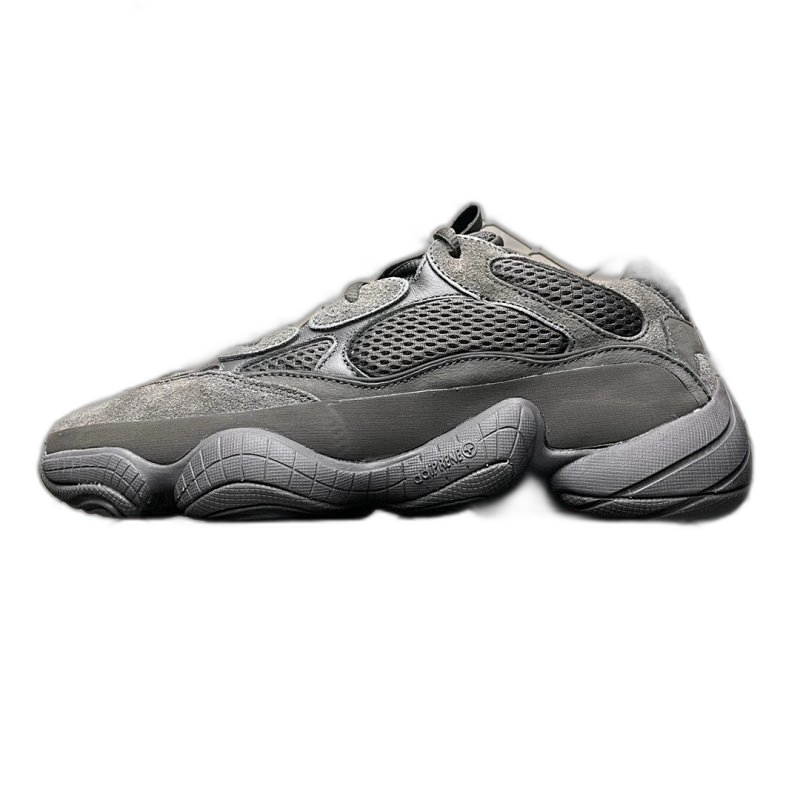 adidas Yeezy Grey Mesh & Leather Cushioned Sneakers - Unisex