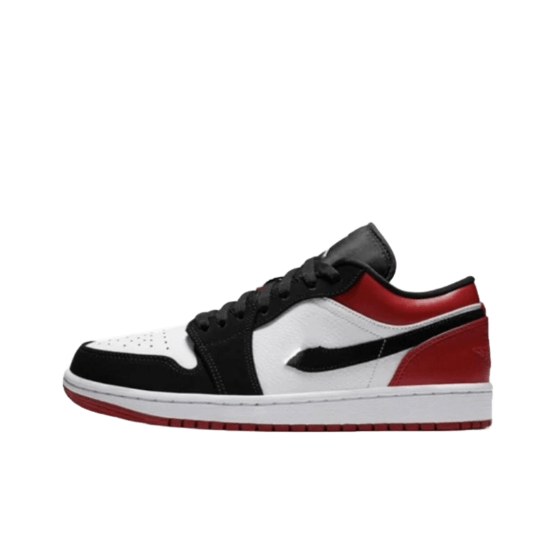 Air Jordan 1 Low 'Black Red White' Leather Sneakers