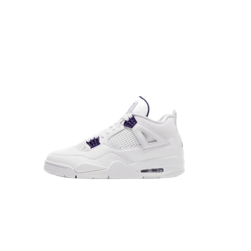 Air Jordan 4 Retro White Leather Shoes
