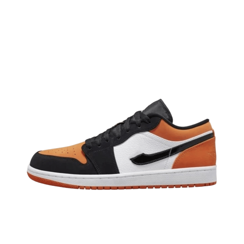 Air Jordan Low Orange Black White Leather Sneakers Unisex