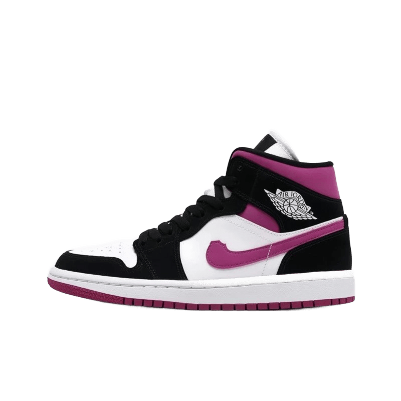 Air Jordan Retro High: Black, Purple, White Leather Basketball Shoes