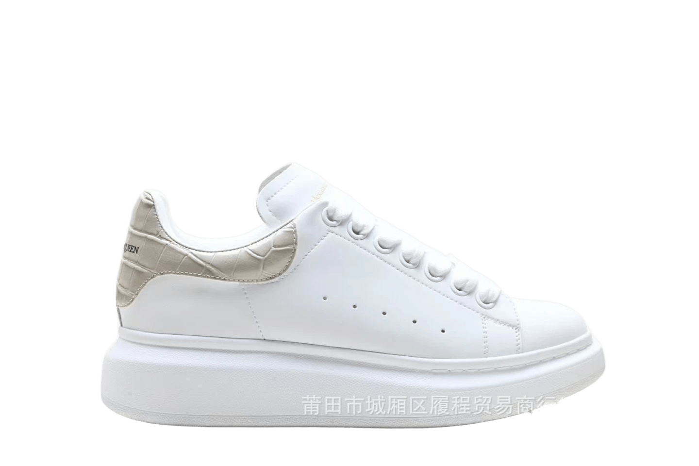 Alexander McQueen White Leather Platform Sneakers