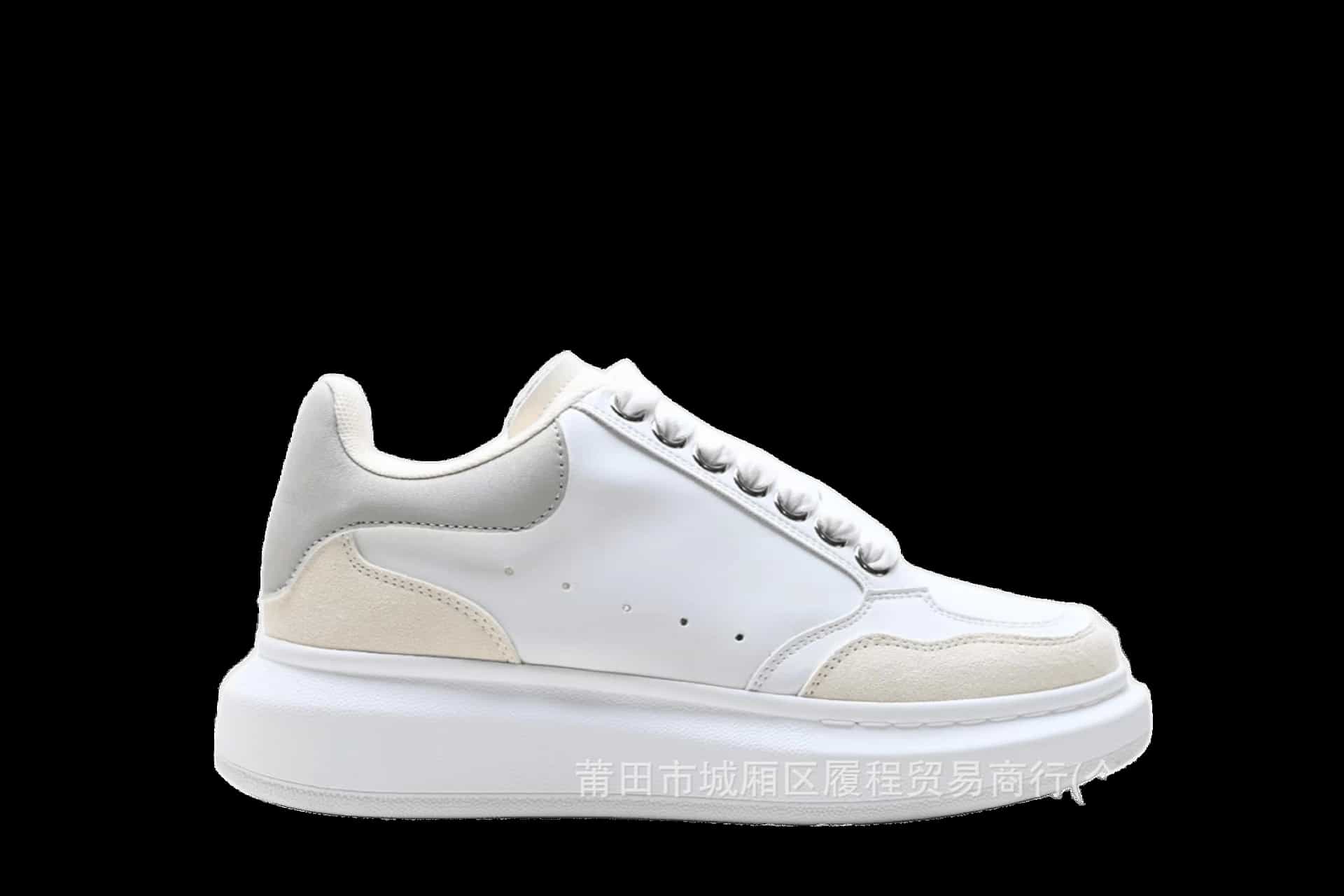 Alexander McQueen White Leather Suede Unisex Sneakers