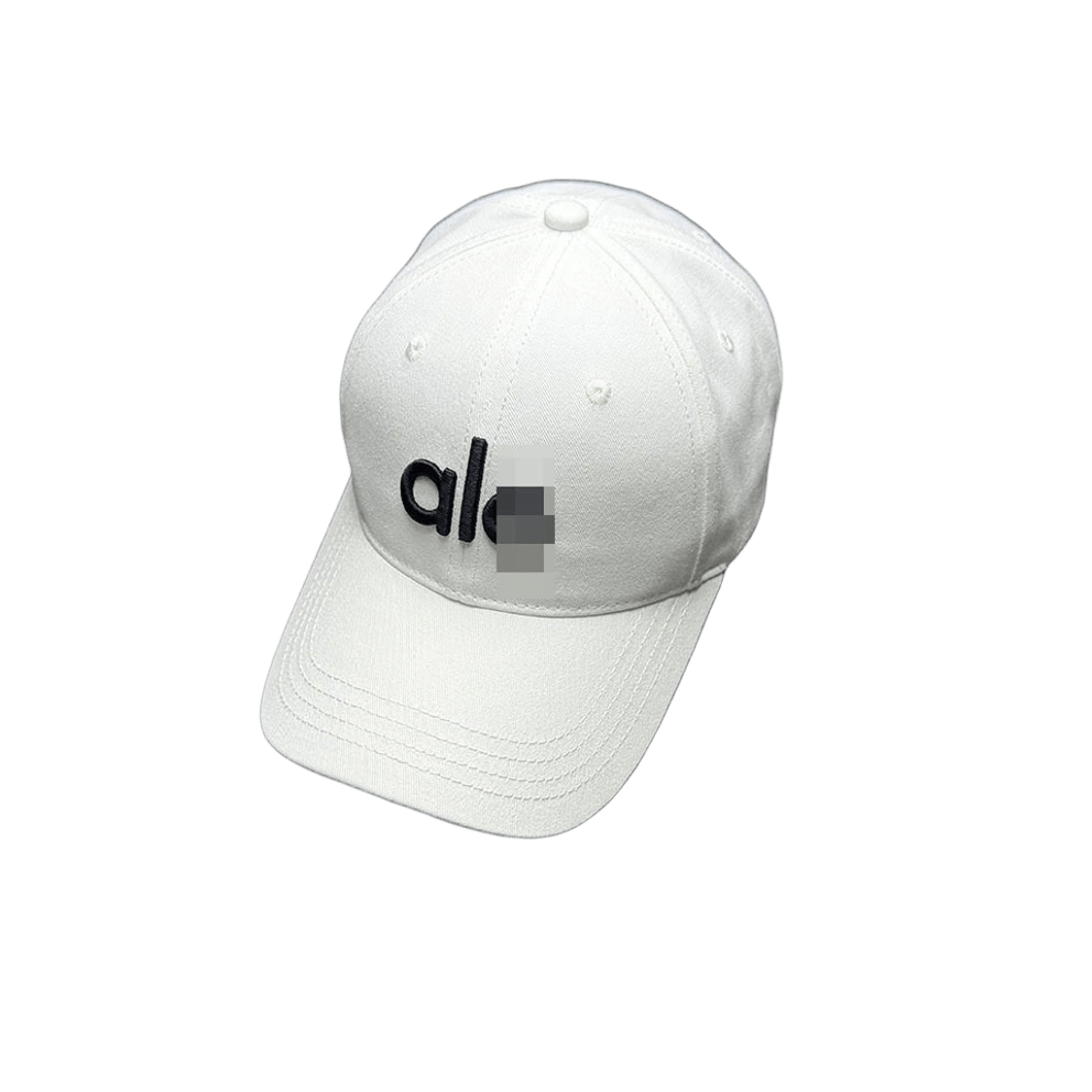 ALO White Baseball Cap: Cotton, Unisex, Minimalist Logo