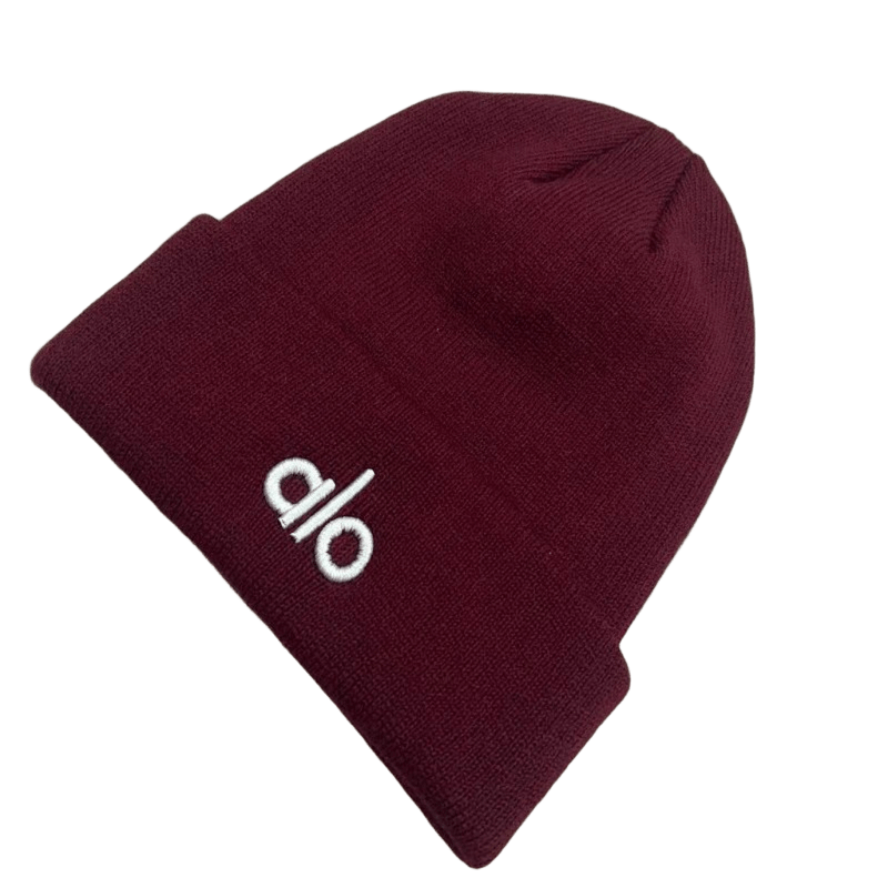 ALO Wine Red Knit Beanie: Soft Unisex Winter Hat