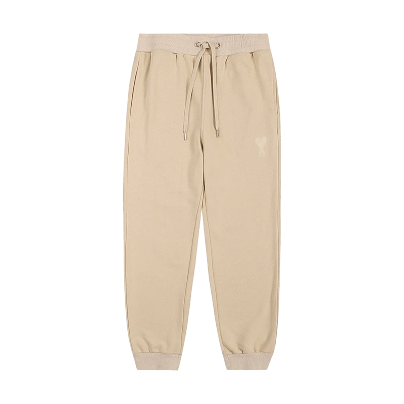 Amiclams Beige Fleece Pants | Unisex Cotton Loungewear