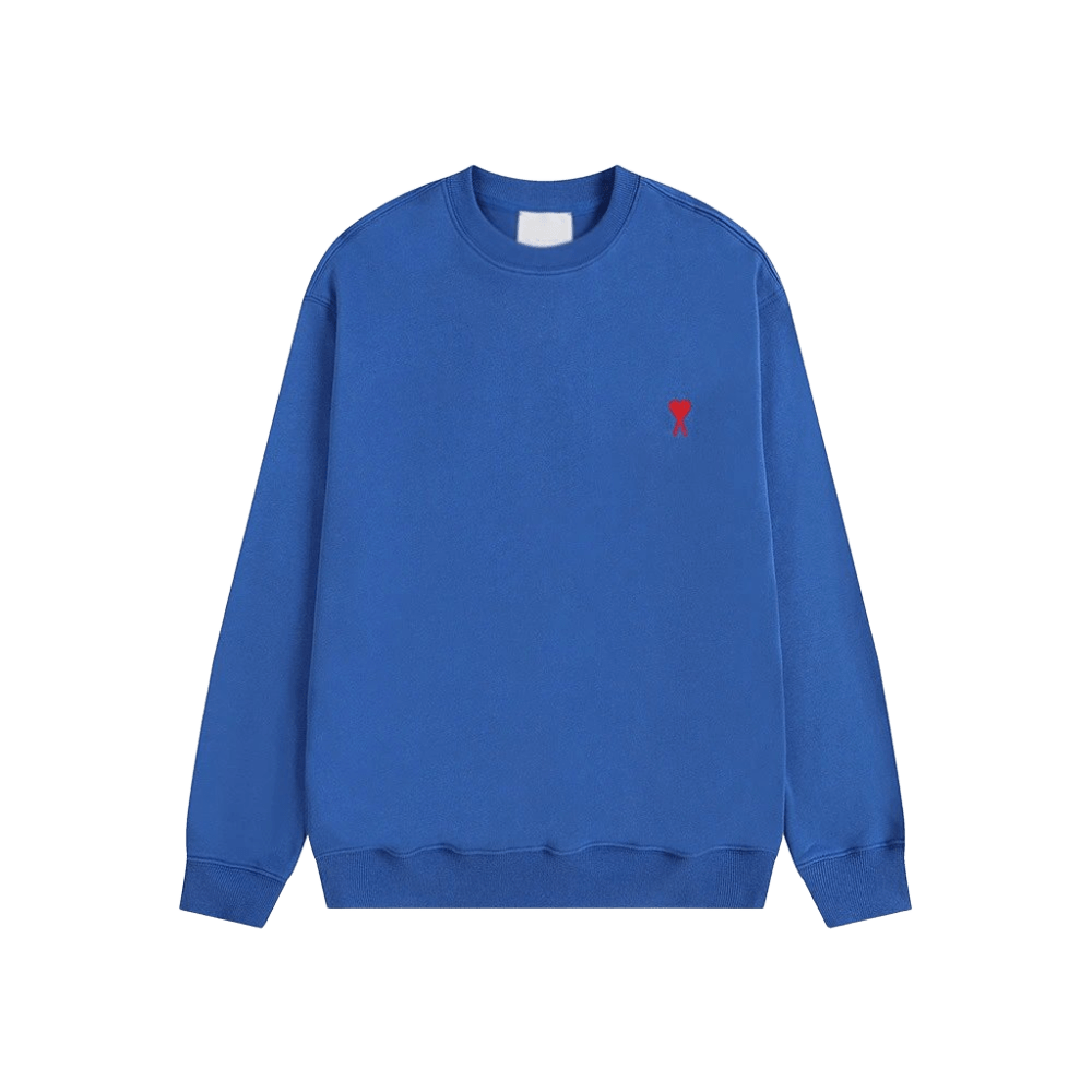 Amiclams Blue Hoodie: Unisex, Warm & Soft w/ Red Heart Logo