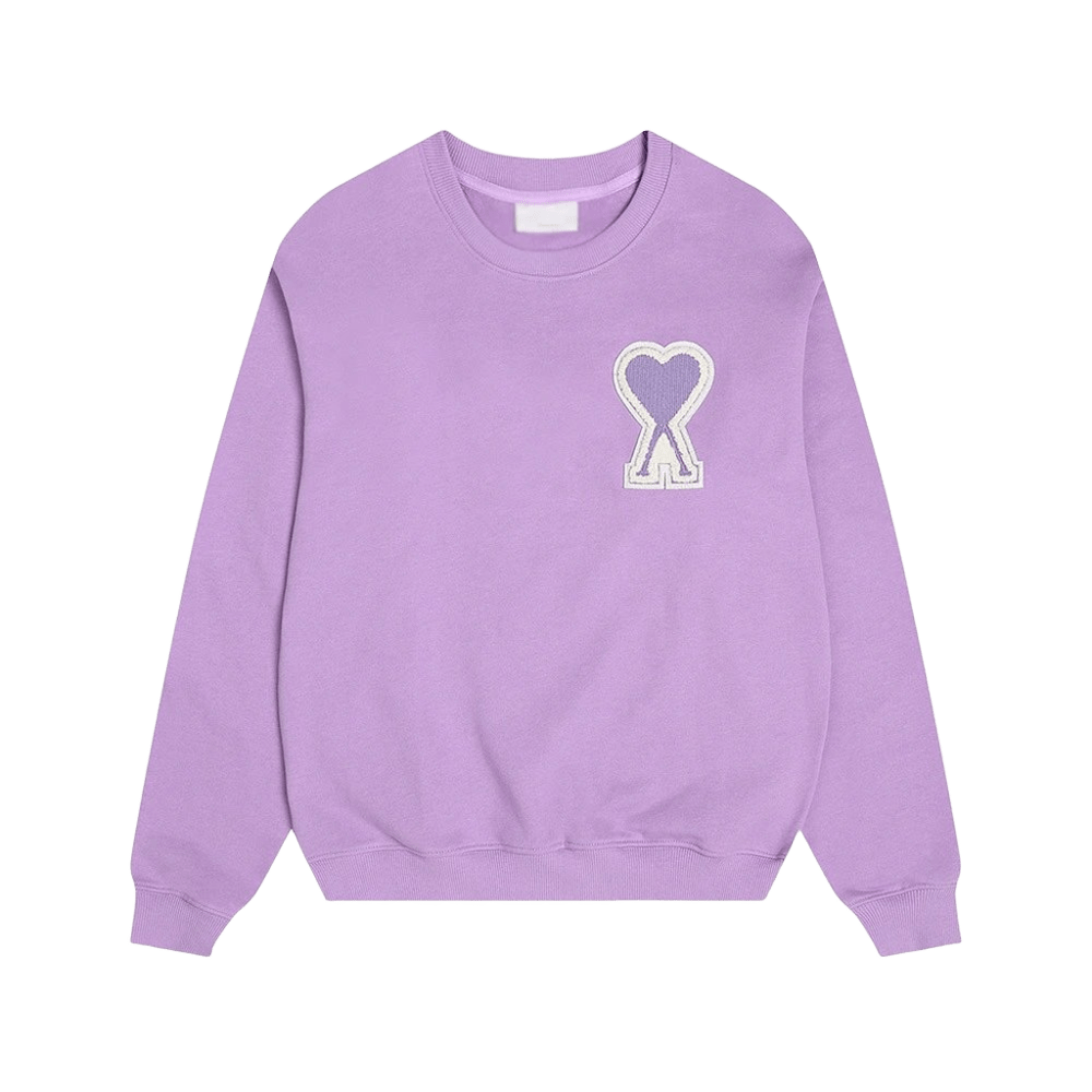 Amiclams Lavender Hoodie: Cozy Unisex Cotton Pullover with Heart Design