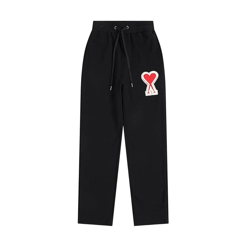 Amiclams Streetwear Pants with Heart Design, Elastic Waist