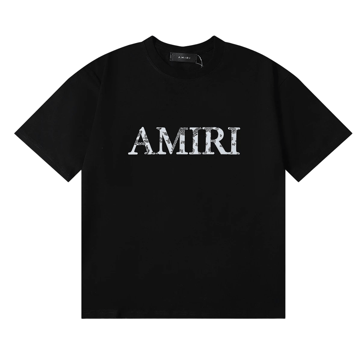 Amiri Black Cotton T-Shirt: Unisex Streetwear with Bold Print