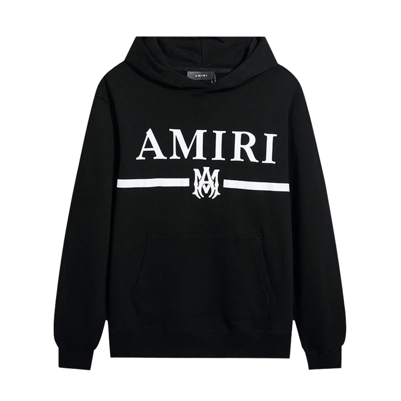 Amiri Black Hoodie: Cotton Logo Streetwear, Unisex Winter