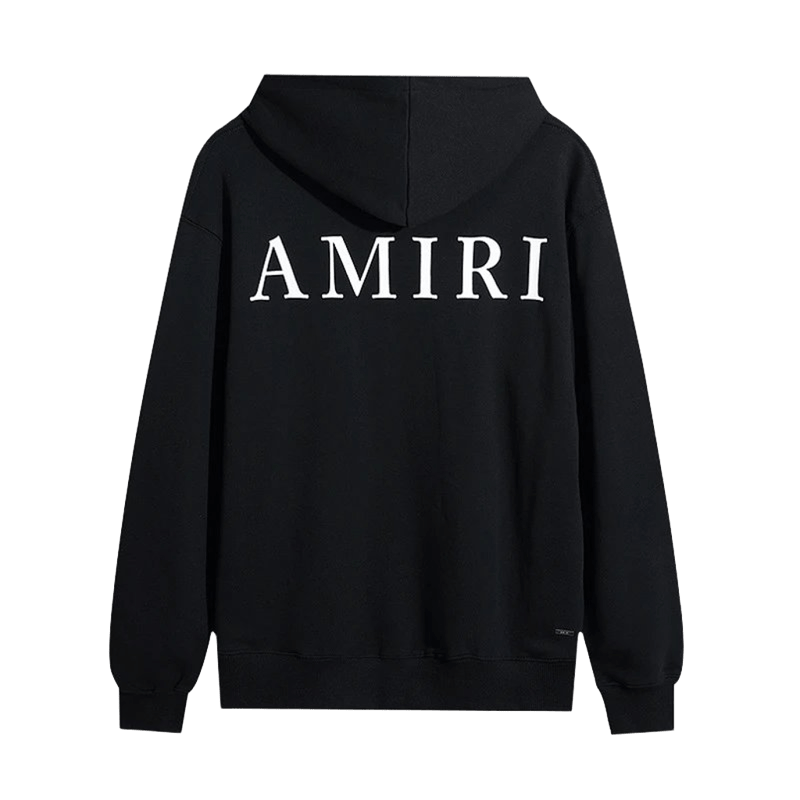 Amiri Black Hoodie: Unisex Cotton Streetwear, AMIRI Back Print