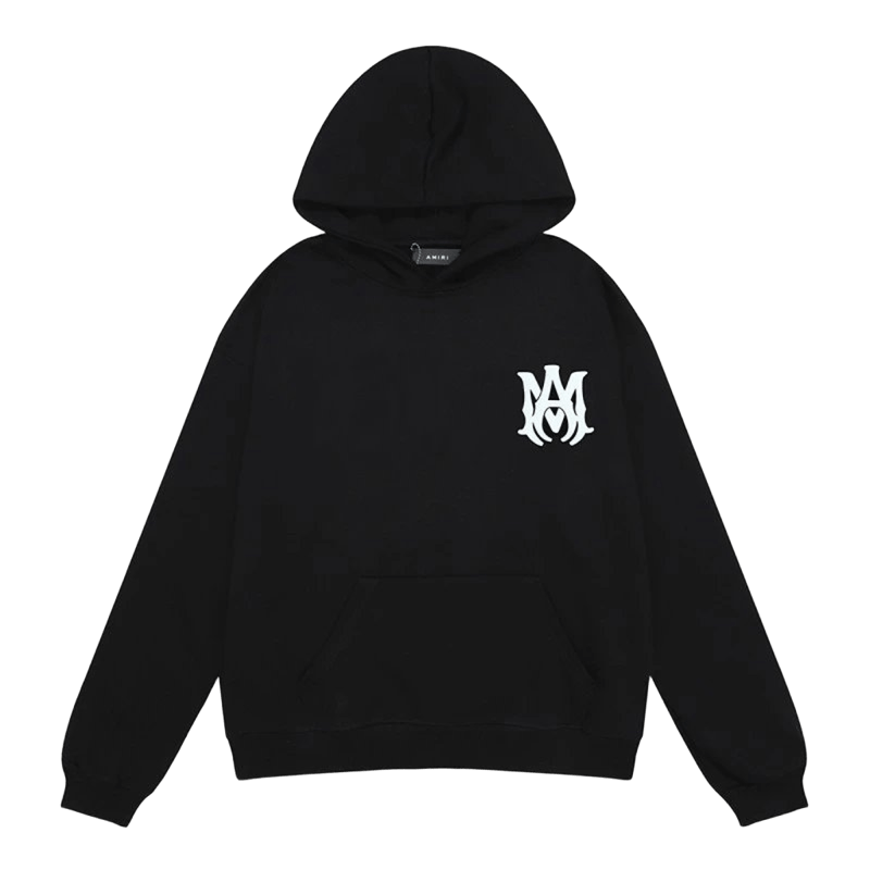 Amiri Black Hoodie: Unisex Cotton Streetwear w/ Logo
