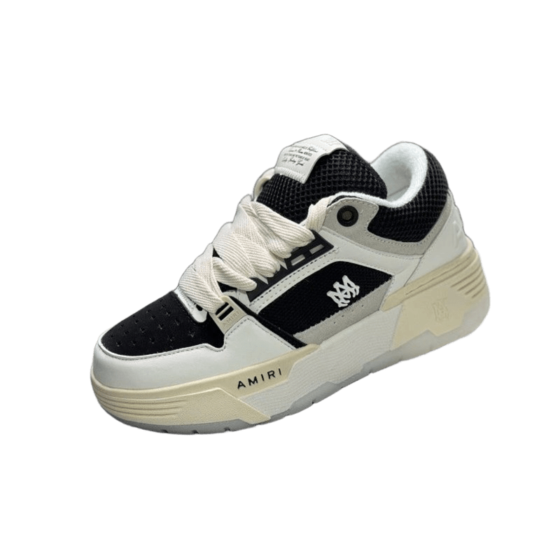 Amiri Black White Patchwork Sneakers, Unisex Streetwear