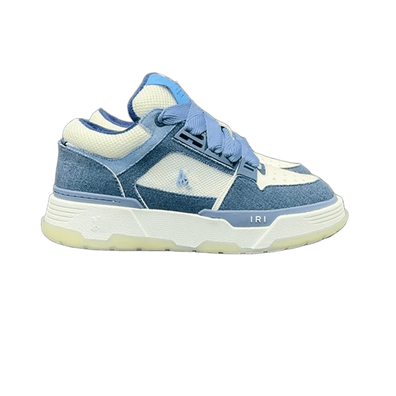 Amiri Blue White Geometric Denim Sneakers | Unisex Street Style