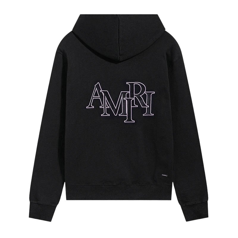 Amiri Classic Black Hoodie: Cotton, Unisex Streetwear
