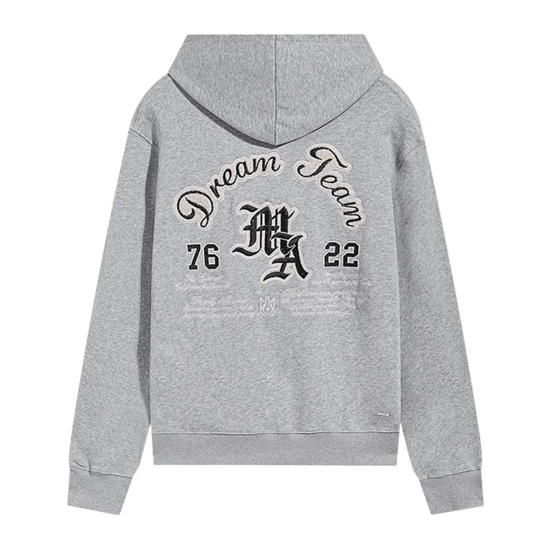Amiri Dream Team Hoodie: Gray Cotton Unisex Streetwear