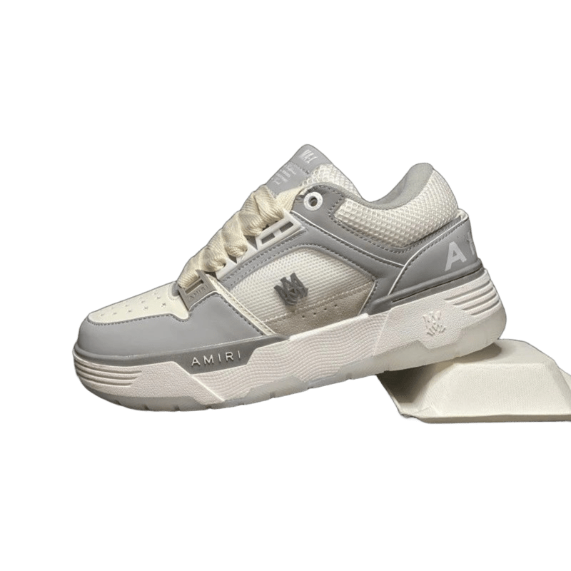 Amiri Gray & White Sneakers: Unisex Street Style