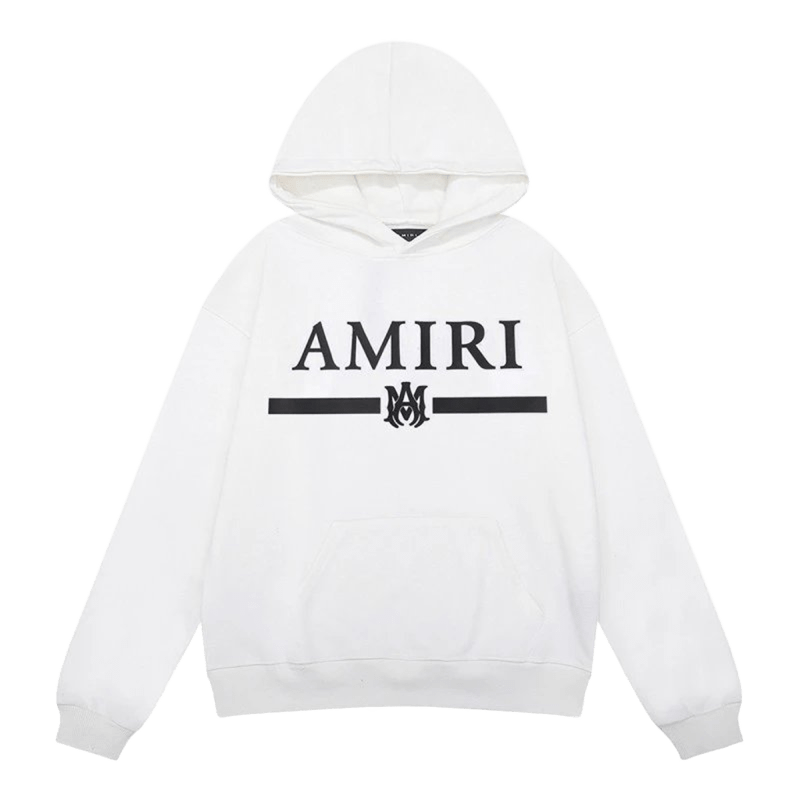Amiri White Cotton Hoodie: Warm Unisex Streetwear
