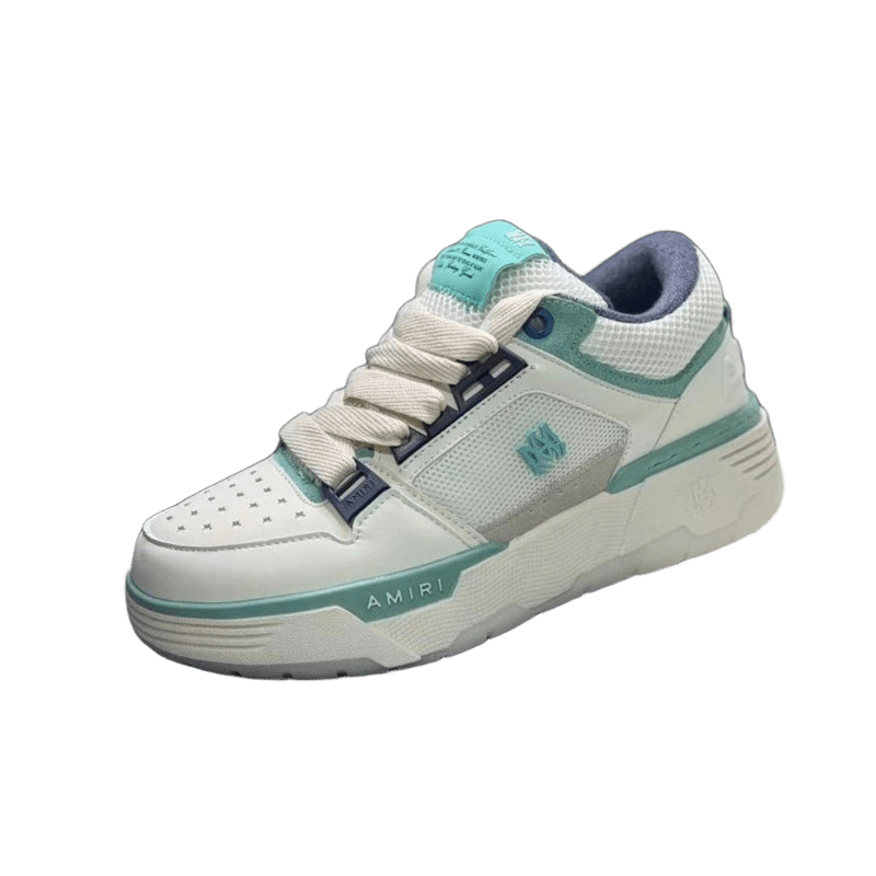 Amiri White Green Breathable Sneakers, Unisex Street Style