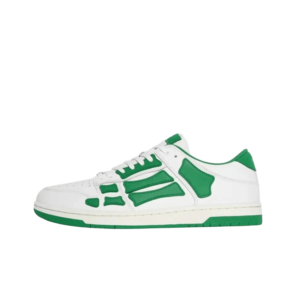 Amiri White Green Leather Sneakers, Unisex Street Style