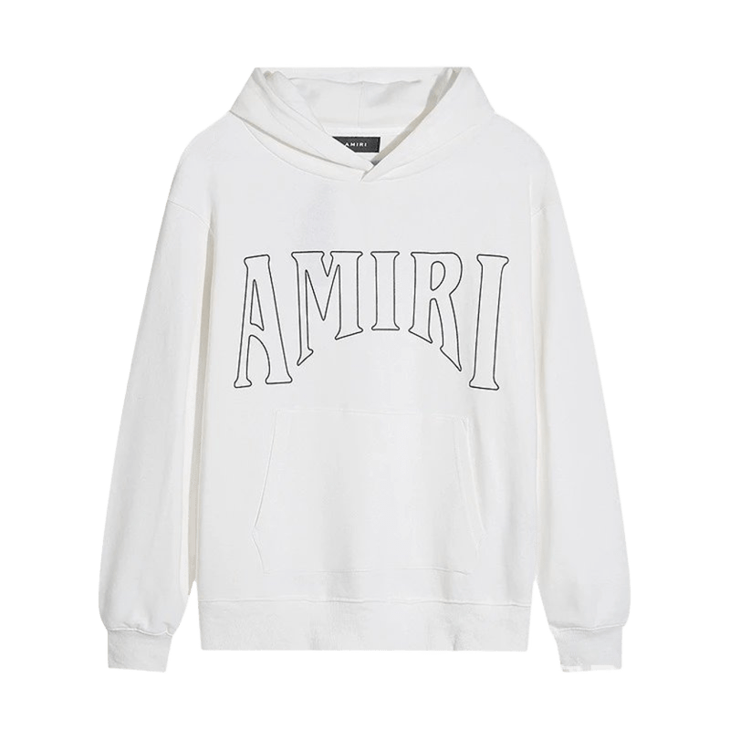 Amiri White Hoodie: Classic Cotton, Logo, Unisex Streetwear