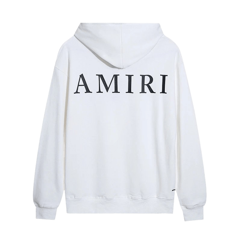 Amiri White Hoodie: Cotton Unisex Streetwear with AMIRI Print