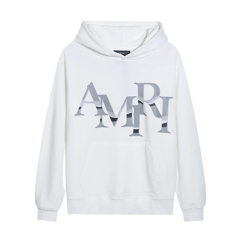 Amiri White Hoodie Unisex Cotton Logo Streetwear