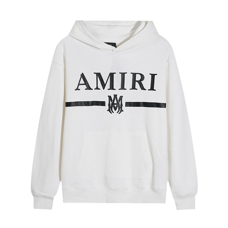 Amiri White Hoodie: Unisex Cotton Streetwear with Graphic
