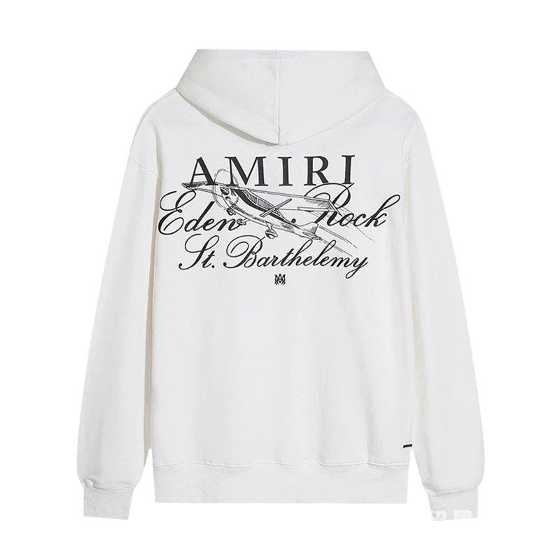Amiri White Hoodie: Unisex, Street Style, Back Print