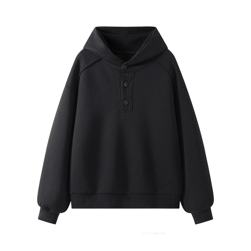 AOBINKA Black Warm Cotton Unisex Hoodie