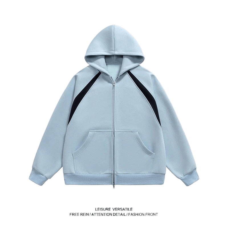 AOBINKA Light Blue Unisex Hooded Jacket, Warm & Casual