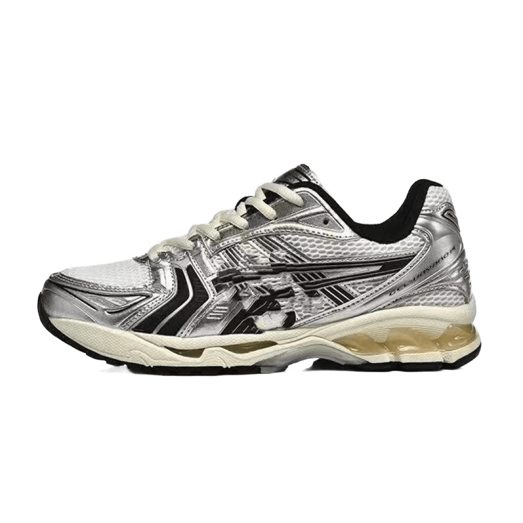 ASICS Silver-Black Cushioned Running Shoes, Breathable Mesh