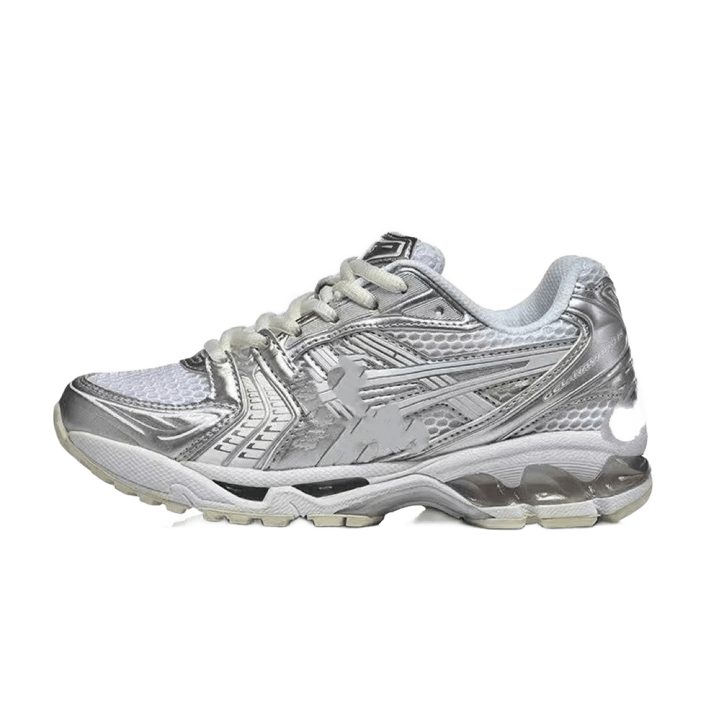 ASICS Silver-Gray Cushioned Running Shoes, Breathable Mesh