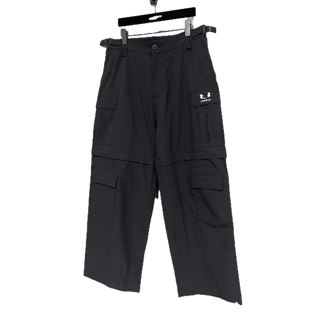 Balenciaga Black Cargo Pants Multi-Pocket Unisex Streetwear